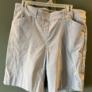 Hilary Radley Light Blue Striped Women's Shorts